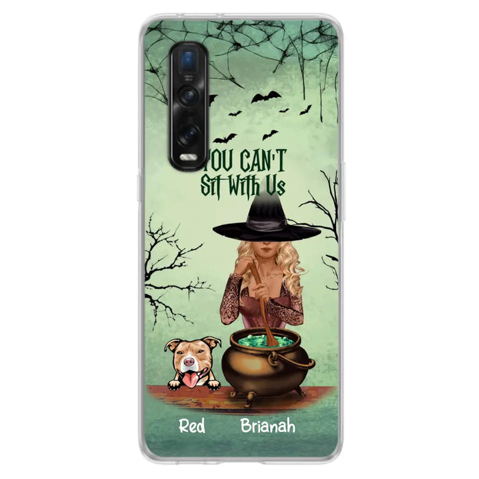 Personalized Dog And Witch Phone Case - Up to 4 Dogs - You Can't Sit With Us - Phone Case For Xiaomi, Huawei and Oppo