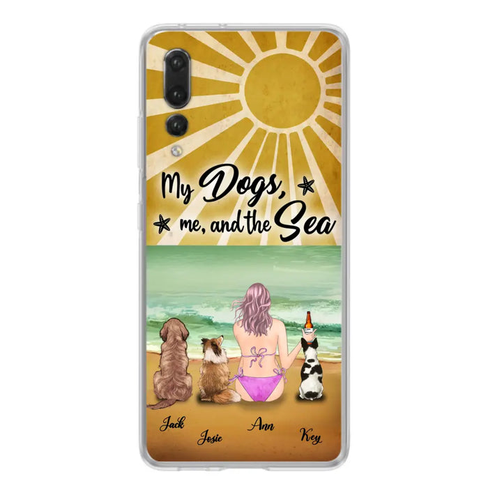Personalized Dog Mom Beach Phone Case - Up to 3 Dogs - My Dogs, Me And The Sea