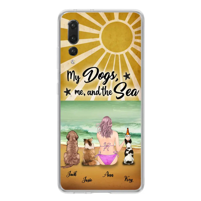 Personalized Dog Mom Beach Phone Case - Up to 3 Dogs - My Dogs, Me And The Sea