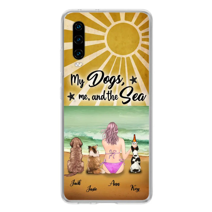 Personalized Dog Mom Beach Phone Case - Up to 3 Dogs - My Dogs, Me And The Sea
