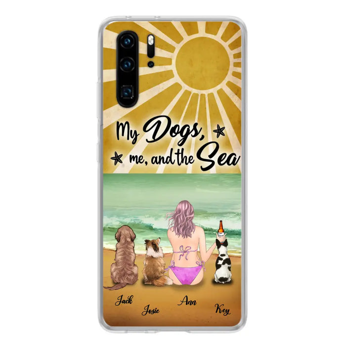 Personalized Dog Mom Beach Phone Case - Up to 3 Dogs - My Dogs, Me And The Sea