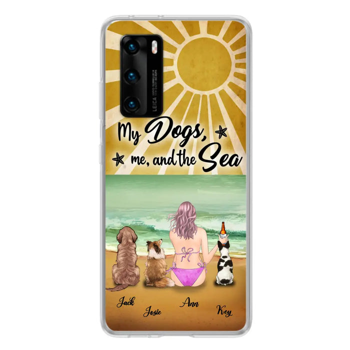 Personalized Dog Mom Beach Phone Case - Up to 3 Dogs - My Dogs, Me And The Sea
