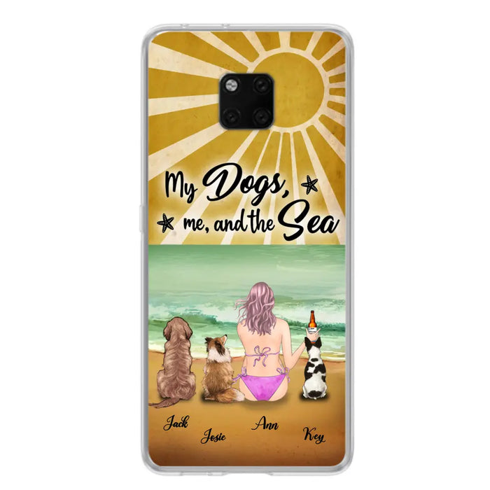 Personalized Dog Mom Beach Phone Case - Up to 3 Dogs - My Dogs, Me And The Sea