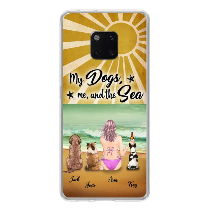 Personalized Dog Mom Beach Phone Case - Up to 3 Dogs - My Dogs, Me And The Sea