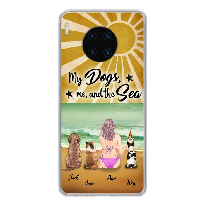 Personalized Dog Mom Beach Phone Case - Up to 3 Dogs - My Dogs, Me And The Sea