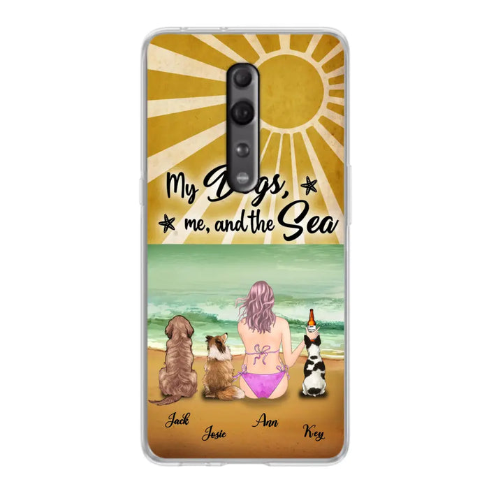 Personalized Dog Mom Beach Phone Case - Up to 3 Dogs - My Dogs, Me And The Sea