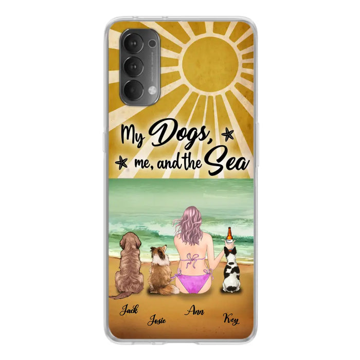 Personalized Dog Mom Beach Phone Case - Up to 3 Dogs - My Dogs, Me And The Sea