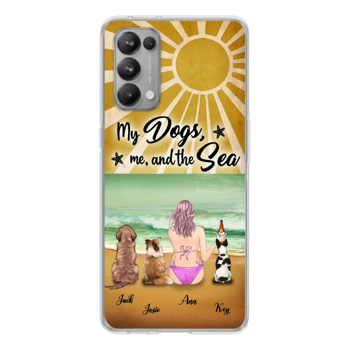 Personalized Dog Mom Beach Phone Case - Up to 3 Dogs - My Dogs, Me And The Sea