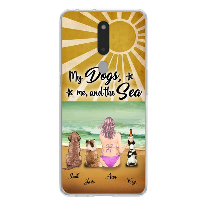 Personalized Dog Mom Beach Phone Case - Up to 3 Dogs - My Dogs, Me And The Sea