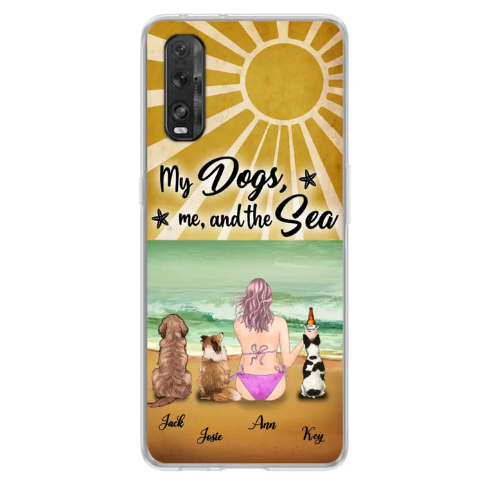 Personalized Dog Mom Beach Phone Case - Up to 3 Dogs - My Dogs, Me And The Sea