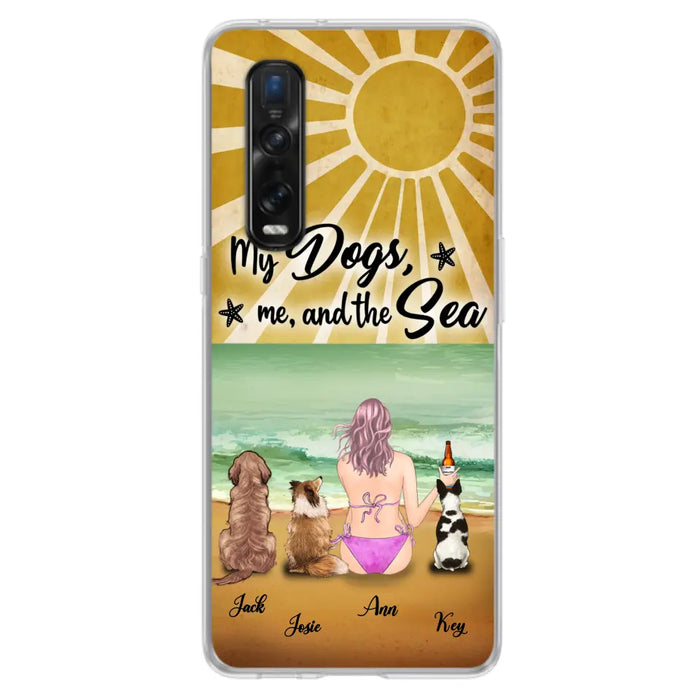 Personalized Dog Mom Beach Phone Case - Up to 3 Dogs - My Dogs, Me And The Sea