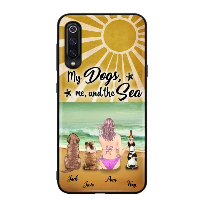 Personalized Dog Mom Beach Phone Case - Up to 3 Dogs - My Dogs, Me And The Sea