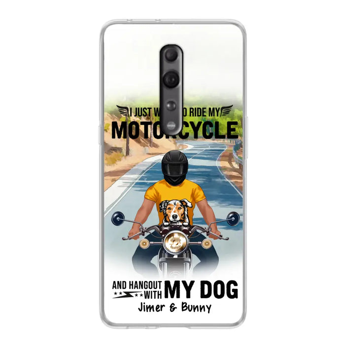 Personalized Dog With Biker Phone Case - Up to 3 Dogs - Gifts For Dog Lover - Hangout With My Dog - Phone Case For Xiaomi, Oppo And Huawei