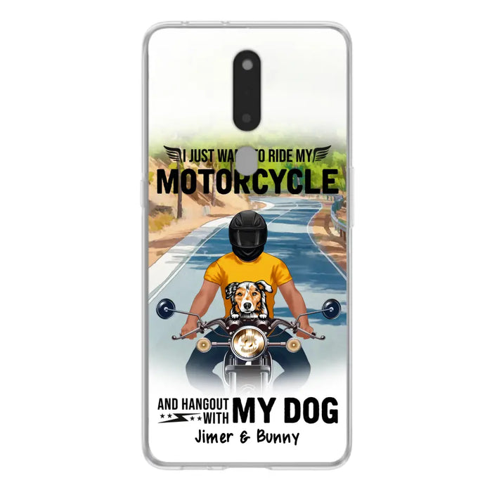 Personalized Dog With Biker Phone Case - Up to 3 Dogs - Gifts For Dog Lover - Hangout With My Dog - Phone Case For Xiaomi, Oppo And Huawei