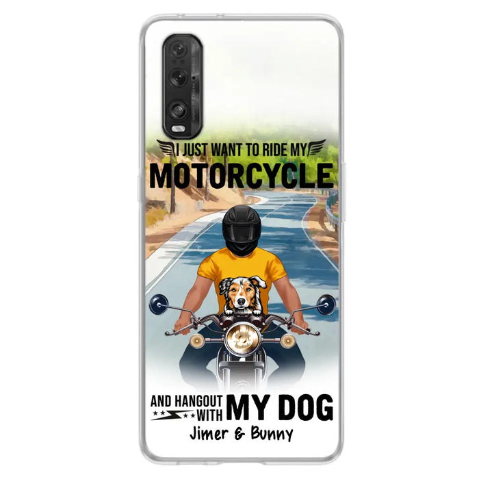 Personalized Dog With Biker Phone Case - Up to 3 Dogs - Gifts For Dog Lover - Hangout With My Dog - Phone Case For Xiaomi, Oppo And Huawei