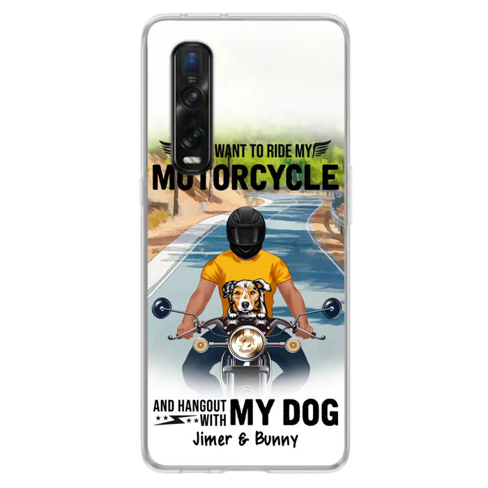 Personalized Dog With Biker Phone Case - Up to 3 Dogs - Gifts For Dog Lover - Hangout With My Dog - Phone Case For Xiaomi, Oppo And Huawei