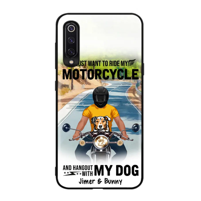 Personalized Dog With Biker Phone Case - Up to 3 Dogs - Gifts For Dog Lover - Hangout With My Dog - Phone Case For Xiaomi, Oppo And Huawei