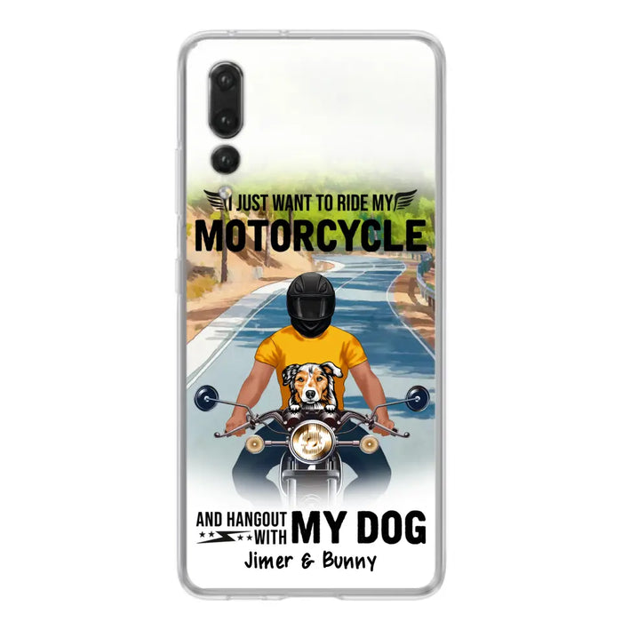 Personalized Dog With Biker Phone Case - Up to 3 Dogs - Gifts For Dog Lover - Hangout With My Dog - Phone Case For Xiaomi, Oppo And Huawei