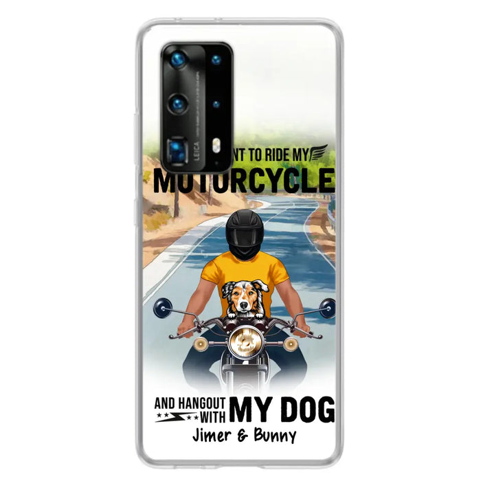 Personalized Dog With Biker Phone Case - Up to 3 Dogs - Gifts For Dog Lover - Hangout With My Dog - Phone Case For Xiaomi, Oppo And Huawei