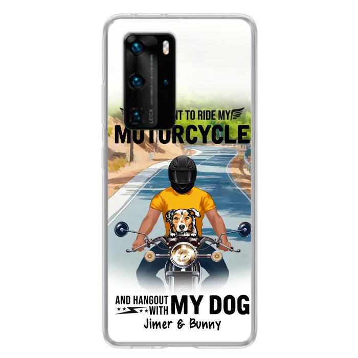 Personalized Dog With Biker Phone Case - Up to 3 Dogs - Gifts For Dog Lover - Hangout With My Dog - Phone Case For Xiaomi, Oppo And Huawei