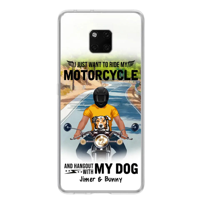 Personalized Dog With Biker Phone Case - Up to 3 Dogs - Gifts For Dog Lover - Hangout With My Dog - Phone Case For Xiaomi, Oppo And Huawei