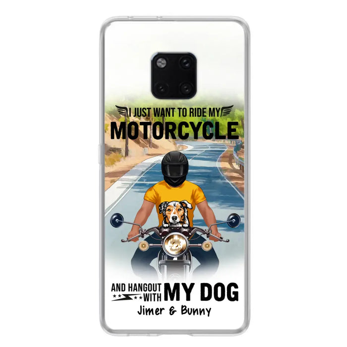 Personalized Dog With Biker Phone Case - Up to 3 Dogs - Gifts For Dog Lover - Hangout With My Dog - Phone Case For Xiaomi, Oppo And Huawei