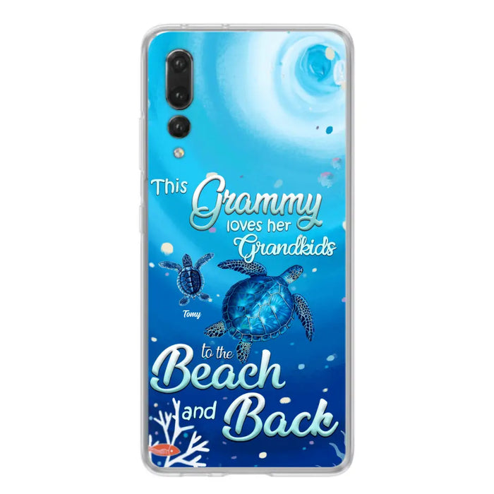 Personalized Grandma Turtle Phone Case - Up to 6 Turtles - This Grammy Loves Her Grandkids To The Beach And Back - For Xiaomi, Oppo And Huawei Phone Case - HWDFYR
