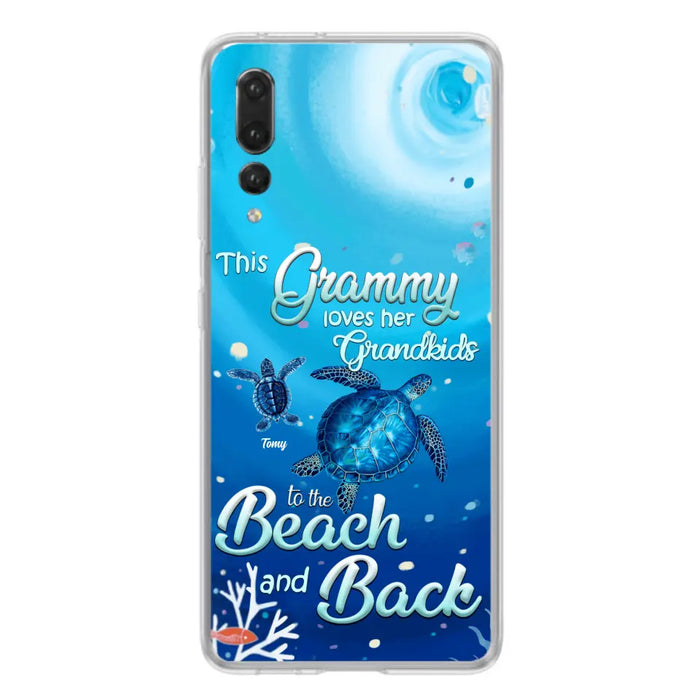 Personalized Grandma Turtle Phone Case - Up to 6 Turtles - This Grammy Loves Her Grandkids To The Beach And Back - For Xiaomi, Oppo And Huawei Phone Case - HWDFYR