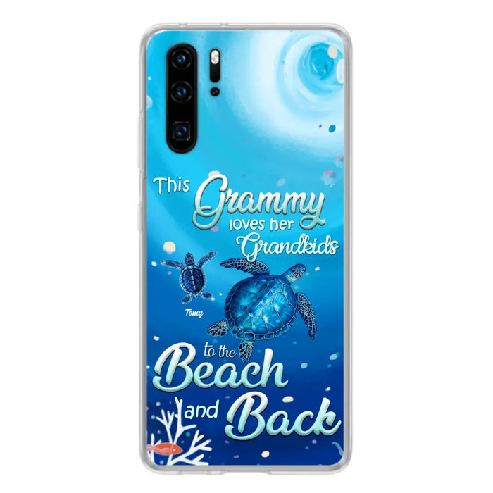 Personalized Grandma Turtle Phone Case - Up to 6 Turtles - This Grammy Loves Her Grandkids To The Beach And Back - For Xiaomi, Oppo And Huawei Phone Case - HWDFYR