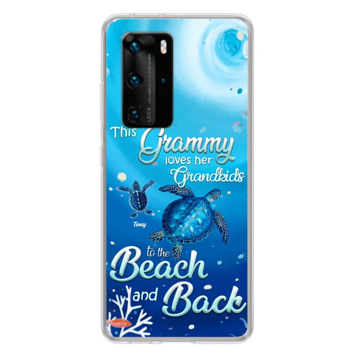 Personalized Grandma Turtle Phone Case - Up to 6 Turtles - This Grammy Loves Her Grandkids To The Beach And Back - For Xiaomi, Oppo And Huawei Phone Case - HWDFYR