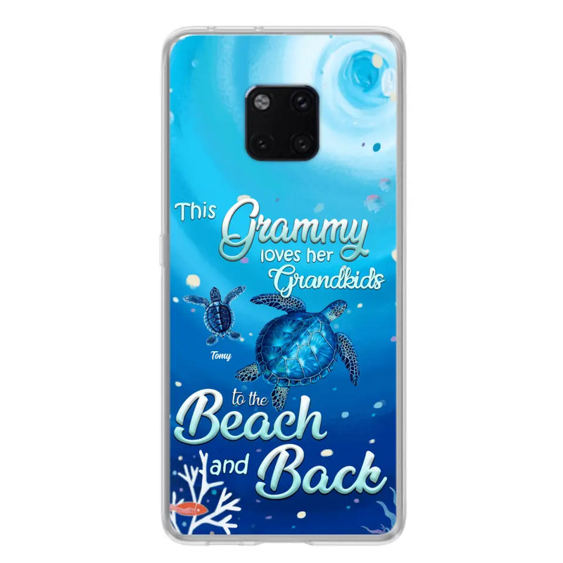 Personalized Grandma Turtle Phone Case - Up to 6 Turtles - This Grammy Loves Her Grandkids To The Beach And Back - For Xiaomi, Oppo And Huawei Phone Case - HWDFYR