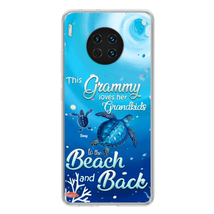 Personalized Grandma Turtle Phone Case - Up to 6 Turtles - This Grammy Loves Her Grandkids To The Beach And Back - For Xiaomi, Oppo And Huawei Phone Case - HWDFYR