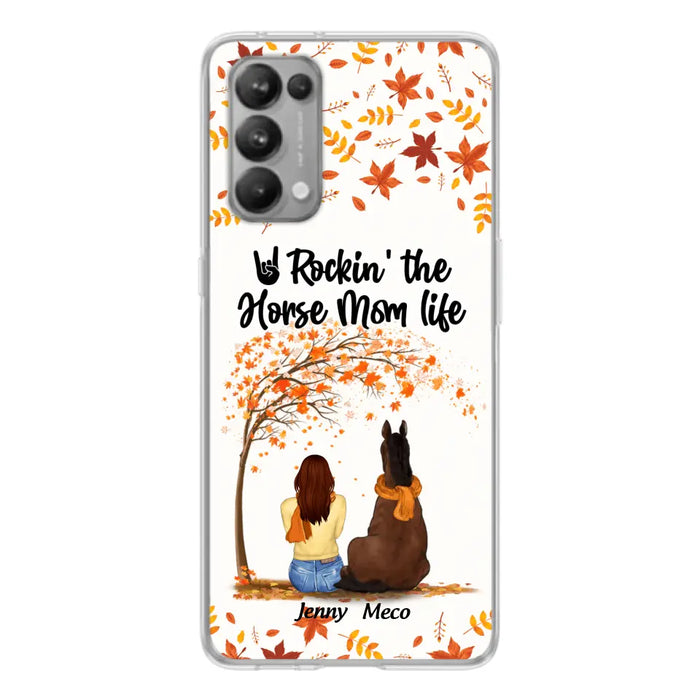 Personalized Horse Mom In Autumn Phone Case - Girl With Up to 3 Horses - Case For Xiaomi, Oppo And Huawei