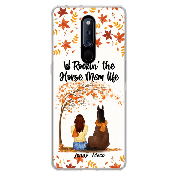 Personalized Horse Mom In Autumn Phone Case - Girl With Up to 3 Horses - Case For Xiaomi, Oppo And Huawei