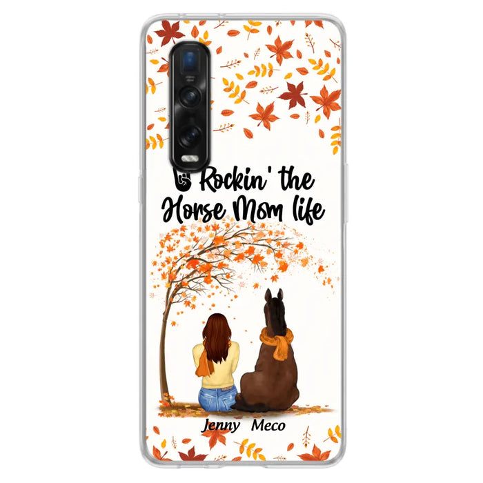 Personalized Horse Mom In Autumn Phone Case - Girl With Up to 3 Horses - Case For Xiaomi, Oppo And Huawei
