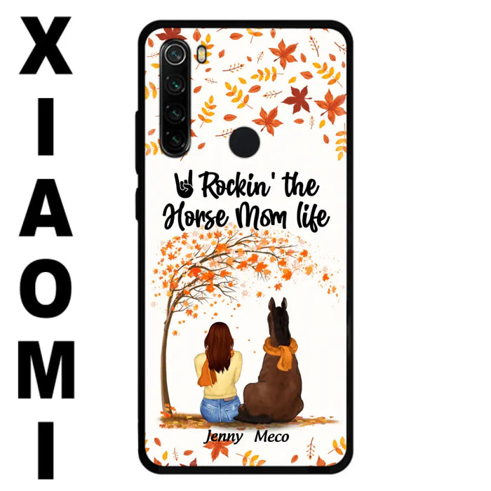 Personalized Horse Mom In Autumn Phone Case - Girl With Up to 3 Horses - Case For Xiaomi, Oppo And Huawei