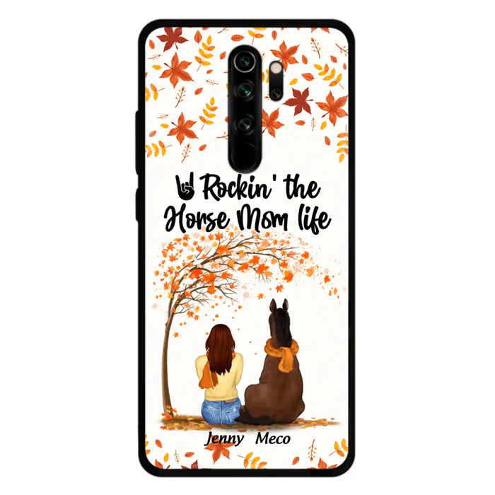 Personalized Horse Mom In Autumn Phone Case - Girl With Up to 3 Horses - Case For Xiaomi, Oppo And Huawei