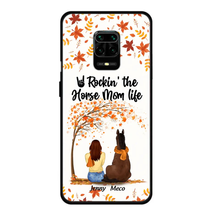 Personalized Horse Mom In Autumn Phone Case - Girl With Up to 3 Horses - Case For Xiaomi, Oppo And Huawei