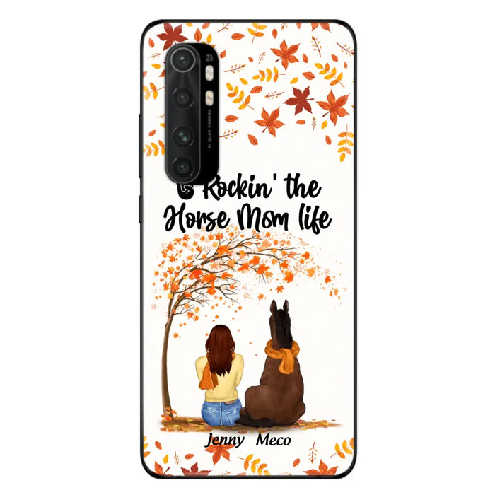 Personalized Horse Mom In Autumn Phone Case - Girl With Up to 3 Horses - Case For Xiaomi, Oppo And Huawei