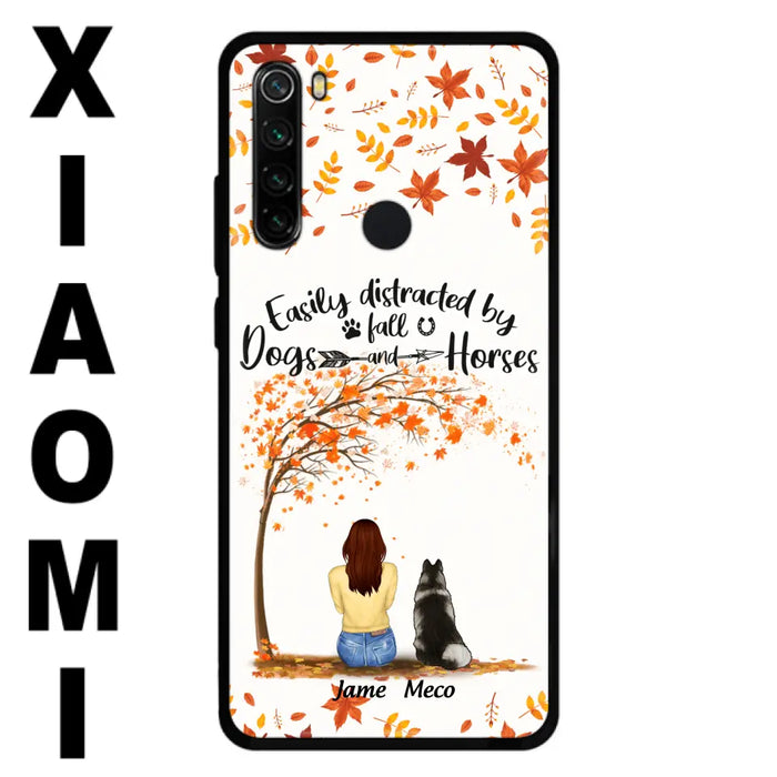 Personalized Horse Dog Mom In Autumn Phone Case - Up to 3 Horses/Dogs - Case For Xiaomi, Oppo And Huawei