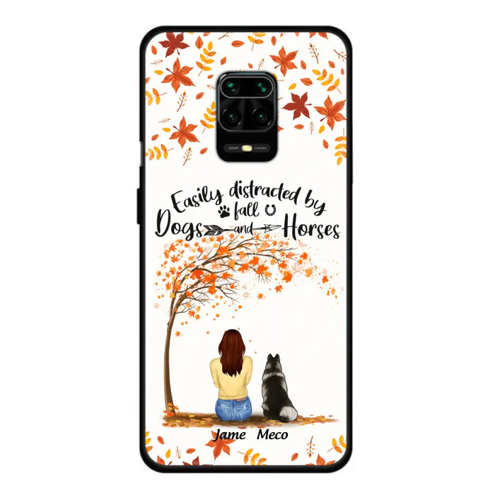 Personalized Horse Dog Mom In Autumn Phone Case - Up to 3 Horses/Dogs - Case For Xiaomi, Oppo And Huawei