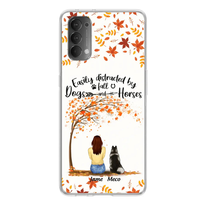 Personalized Horse Dog Mom In Autumn Phone Case - Up to 3 Horses/Dogs - Case For Xiaomi, Oppo And Huawei