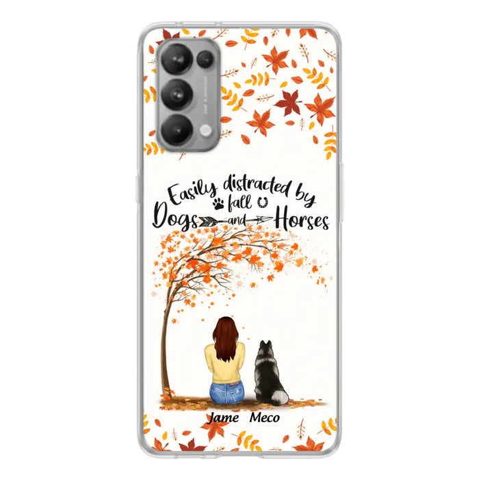 Personalized Horse Dog Mom In Autumn Phone Case - Up to 3 Horses/Dogs - Case For Xiaomi, Oppo And Huawei