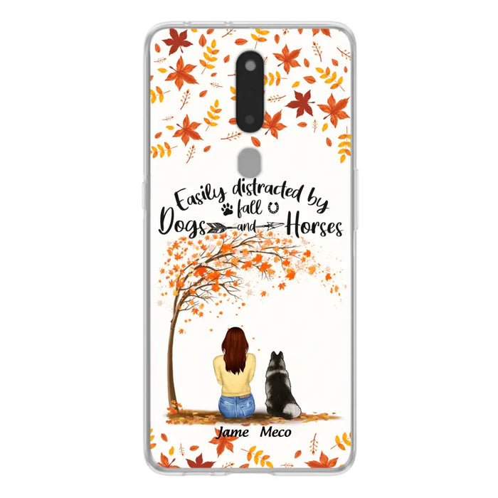 Personalized Horse Dog Mom In Autumn Phone Case - Up to 3 Horses/Dogs - Case For Xiaomi, Oppo And Huawei