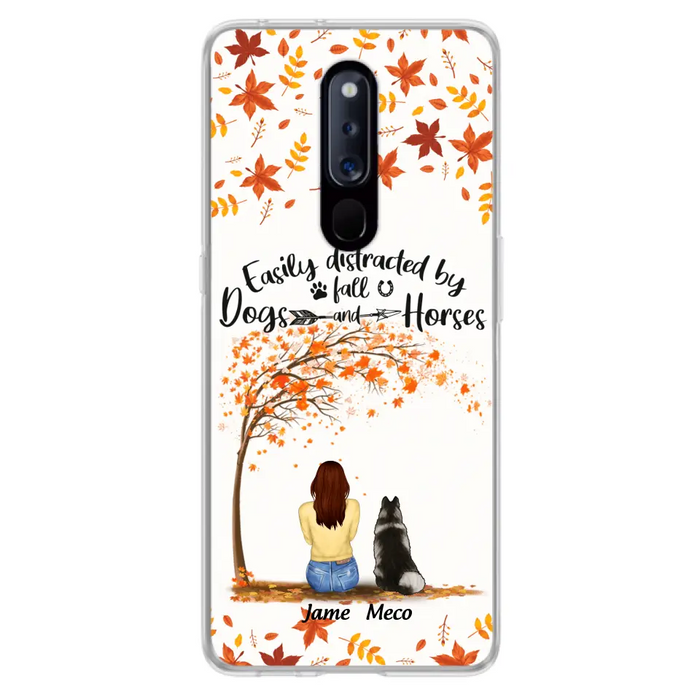 Personalized Horse Dog Mom In Autumn Phone Case - Up to 3 Horses/Dogs - Case For Xiaomi, Oppo And Huawei