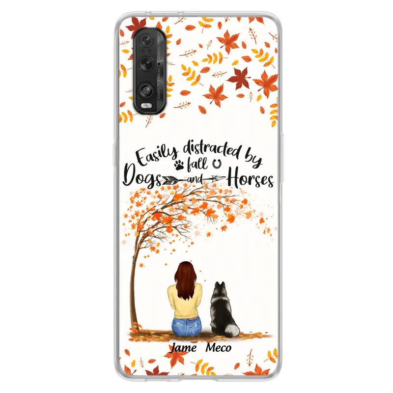 Personalized Horse Dog Mom In Autumn Phone Case - Up to 3 Horses/Dogs - Case For Xiaomi, Oppo And Huawei