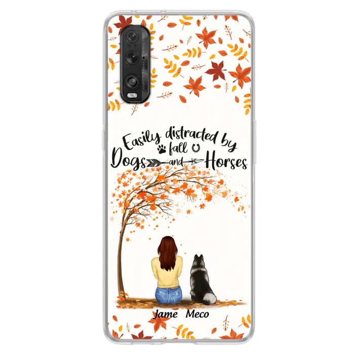 Personalized Horse Dog Mom In Autumn Phone Case - Up to 3 Horses/Dogs - Case For Xiaomi, Oppo And Huawei