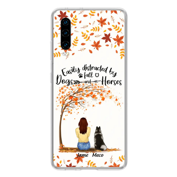 Personalized Horse Dog Mom In Autumn Phone Case - Up to 3 Horses/Dogs - Case For Xiaomi, Oppo And Huawei