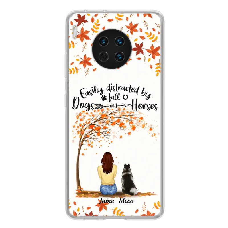 Personalized Horse Dog Mom In Autumn Phone Case - Up to 3 Horses/Dogs - Case For Xiaomi, Oppo And Huawei