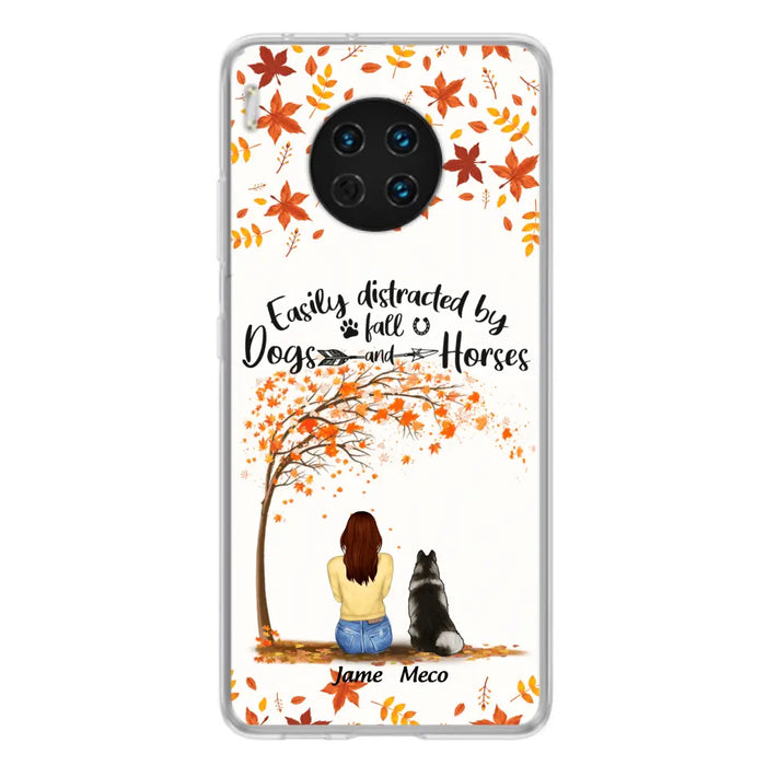 Personalized Horse Dog Mom In Autumn Phone Case - Up to 3 Horses/Dogs - Case For Xiaomi, Oppo And Huawei